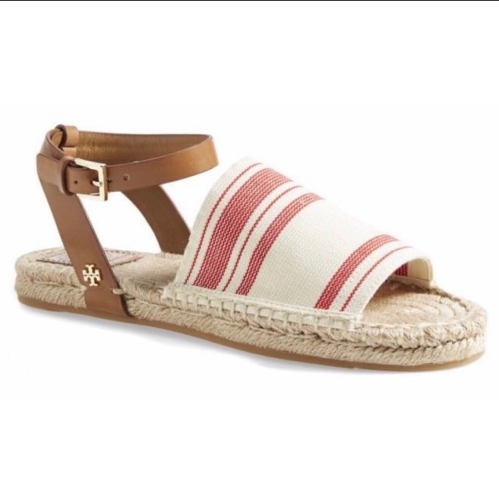 Tory Burch Espadrilles Awning Striped Sandals Sz10